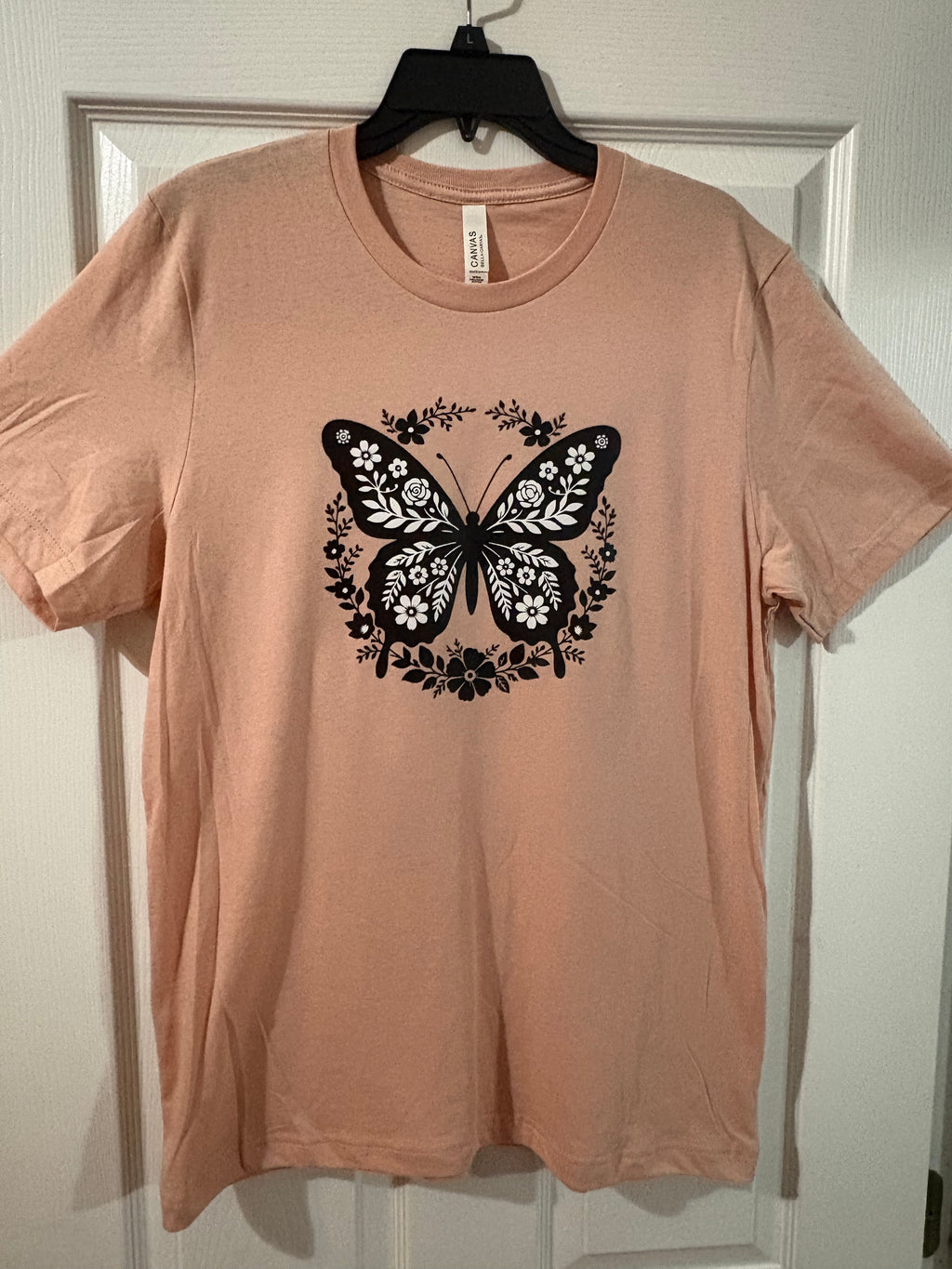 Floral butterfly short sleeve T shirt